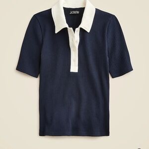 J. Crew Premium Ribbed Short Sleeve Polo